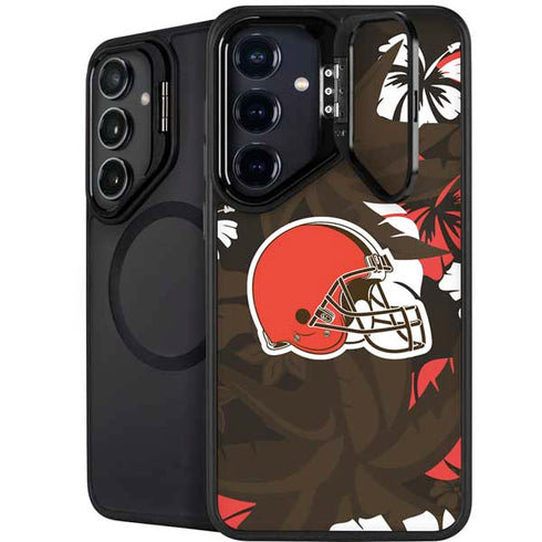 NFL Cleveland Browns Tropical Print Galaxy S24 Plus Kickstand Case